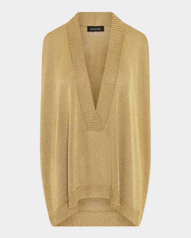 A-Line Sleeveless Deep-V Sweater (Mid Plus Length)